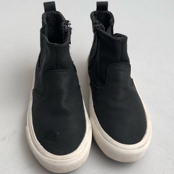 Zara black mid cut laceless pull on sneaker shoe - Picture 1 of 7